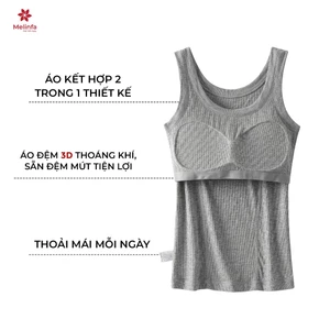 Áo ba lỗ nữ MELINFA vải Viscose có đệm mút phía trước, Áo tanktop nữ mã VAA0448
