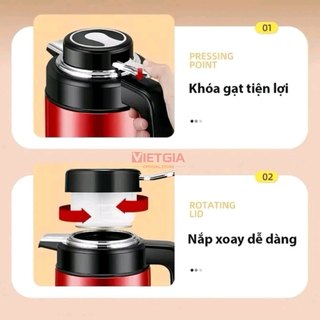 Ấm Đun Siêu Tốc 3L GD ST21 Inox 304 Công Suất 1500W Đun Siêu Nhanh, Giữ Nhiệt 24H, Tự Ngắt An Toàn