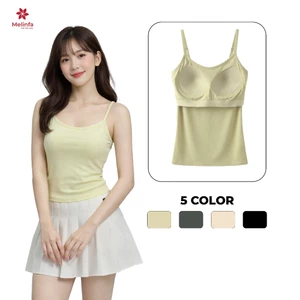 Áo 2 dây Camisole MELINFA có đệm mút 3D cố định nâng đỡ, Áo Bratop hai dây nữ mã VAA0396