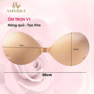 Áo Dán Ngực Cài Trước, Miếng Dán Ngực Su Đệm Tay Siêu Dính Kèm Dây Trong Nâng Ngực AMYBRA D0127