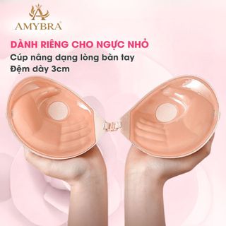 Áo Dán Ngực Cài Trước, Miếng Dán Ngực Su Đệm Tay Siêu Dính Kèm Dây Trong Nâng Ngực AMYBRA D0127