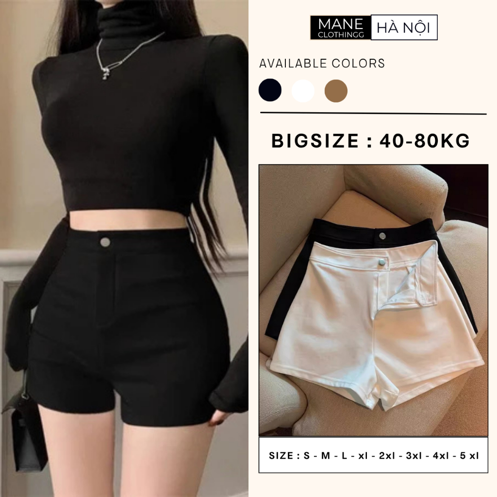 Quần Đùi Nữ Cạp Cao Bigsize Chất Umi, Co Giãn 4 Chiều Tôn Dáng Trẻ Trung, Nhiều Màu Dễ Phối