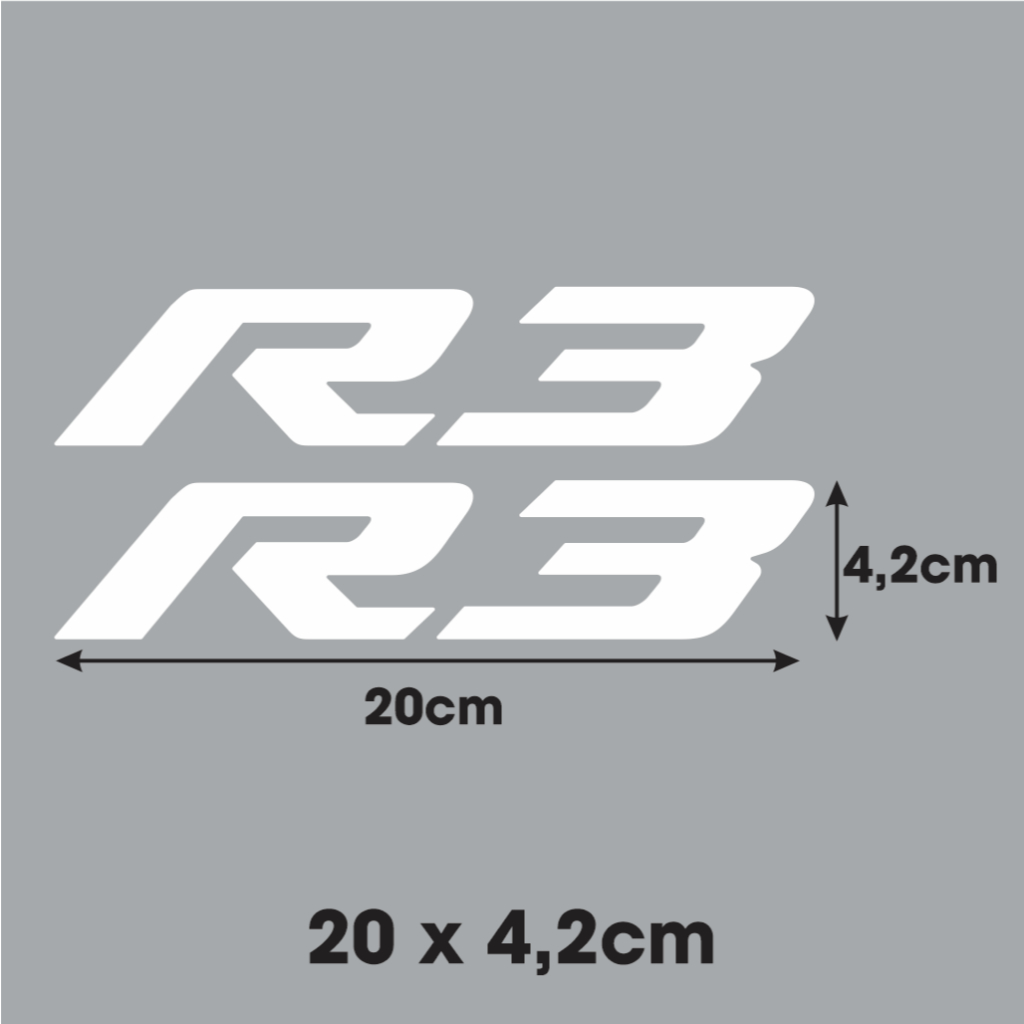 CẶP chữ R3 R15 Tem lột / Decal chống nước theo yêu cầu. Tem dán xe mô tô phân khối lớn