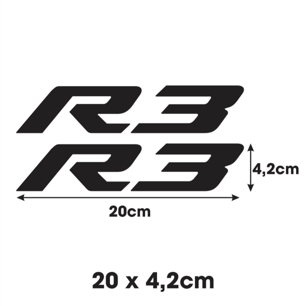 CẶP chữ R3 R15 Tem lột / Decal chống nước theo yêu cầu. Tem dán xe mô tô phân khối lớn