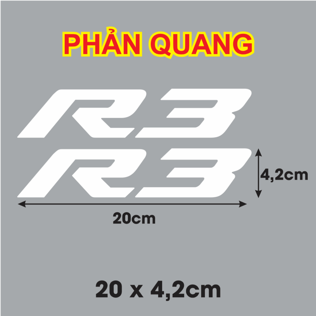 CẶP chữ R3 R15 Tem lột / Decal chống nước theo yêu cầu. Tem dán xe mô tô phân khối lớn