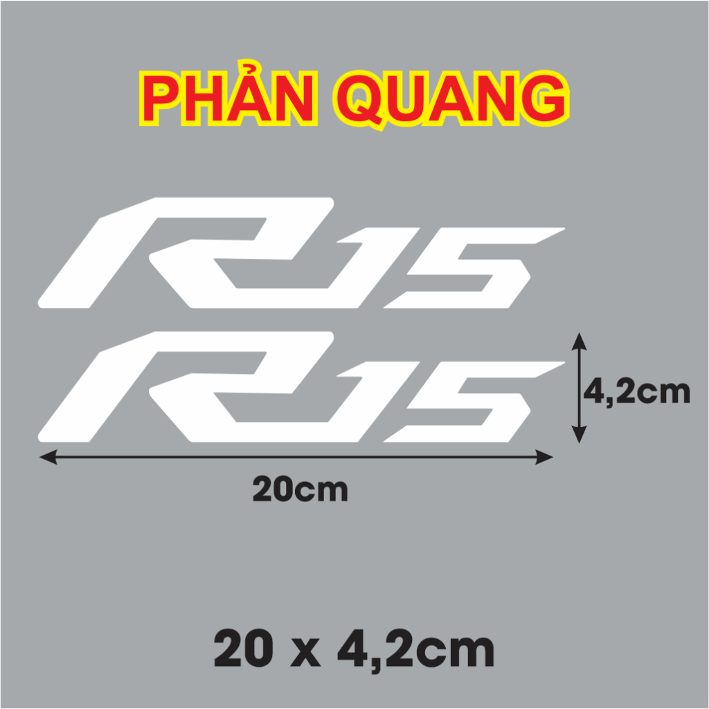 CẶP chữ R3 R15 Tem lột / Decal chống nước theo yêu cầu. Tem dán xe mô tô phân khối lớn