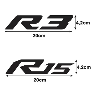 CẶP chữ R3 R15 Tem lột / Decal chống nước theo yêu cầu. Tem dán xe mô tô phân khối lớn