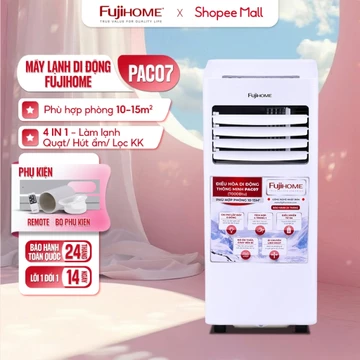 Máy lạnh di động Nhập khẩu FUJIHOME PAC07,điều hoà di động mini làm lạnh nhanh, hút ẩm, lọc không khí cho phòng10-15m2