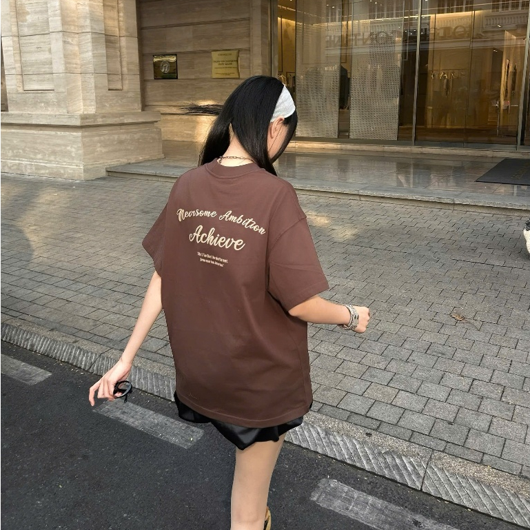 Áo Thun Boxy Achieve Nevasome Cotton 250gsm Local Brand Tay Lỡ Boxy Rộng Nam Nữ Menswear Womenswear