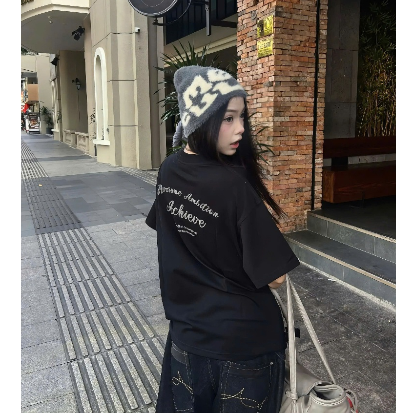Áo Thun Boxy Achieve Nevasome Cotton 250gsm Local Brand Tay Lỡ Boxy Rộng Nam Nữ Menswear Womenswear
