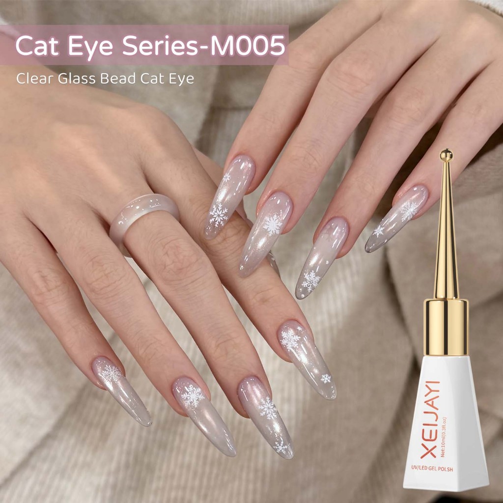 XEIJAYI 10ml - Sơn móng tay New Grey Tone Purple Cat's Eye Gel với độ bóng lâu dài và phù hợp với mọi tông màu da.