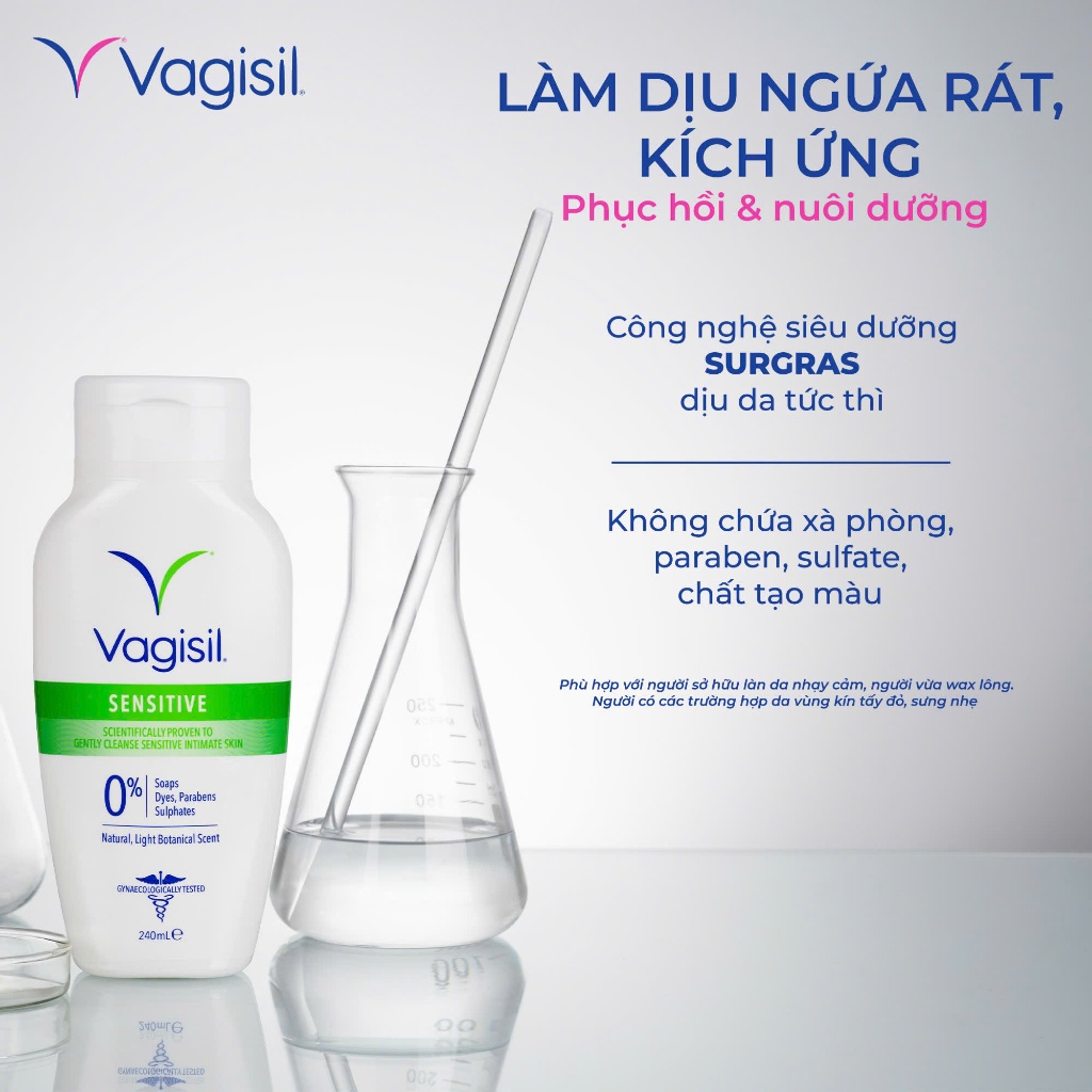 Dung Dịch Vệ Sinh Phụ Nữ Vagisil Hương Nước Hoa, Gel Vệ Sinh Cân Bằng pH, Kiểm Soát Mùi, Da Nhạy Cảm