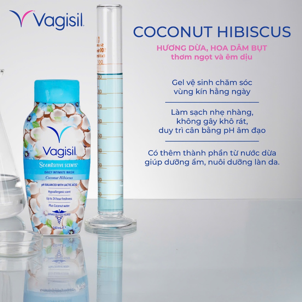 Dung Dịch Vệ Sinh Phụ Nữ Vagisil Hương Nước Hoa, Gel Vệ Sinh Cân Bằng pH, Kiểm Soát Mùi, Da Nhạy Cảm