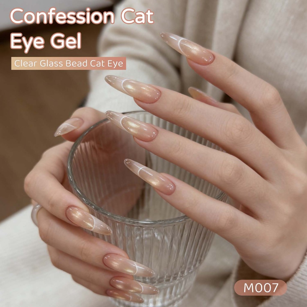XEIJAYI 10ml - Sơn móng tay gel mắt mèo vàng hồng nhạt, bóng lâu, thích hợp cho tiệm làm móng và sử dụng tại nhà.