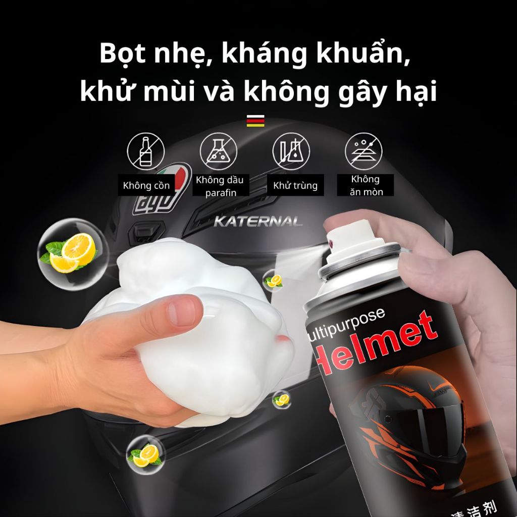 Xịt Khử Mùi Mũ Bảo Hiểm 300ml | Dung Dịch Vệ Sinh Diệt Khuẩn, Khử Mùi Hôi, Làm Sạch Nhanh Không Cần Giặt