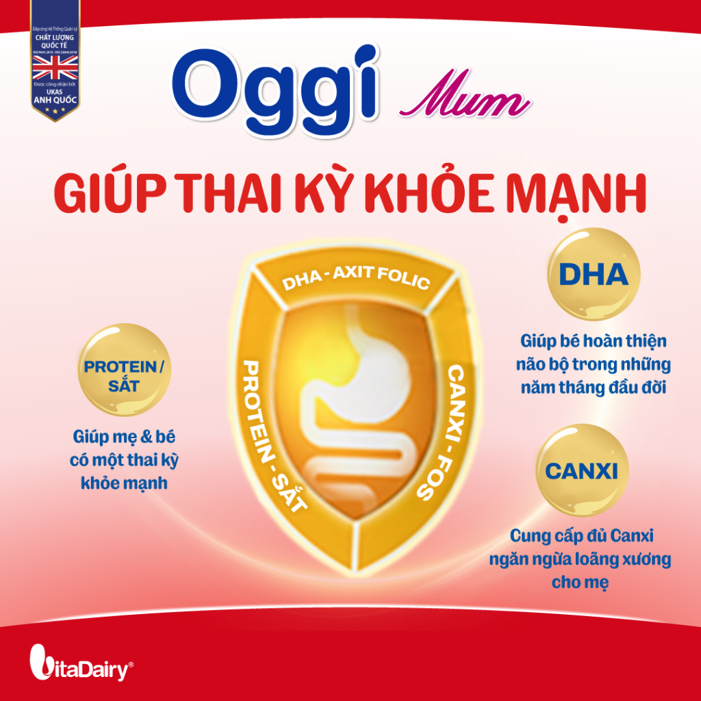 Sữa bột Oggi Mum giúp thai kỳ của mẹ khoẻ mạnh – Bổ sung dinh dưỡng cho mẹ - Lon 900g