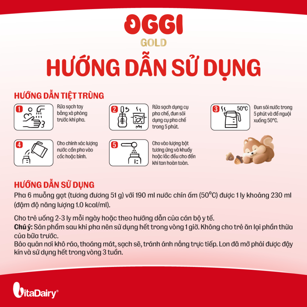 Sữa bột Oggi Gold giúp bé suy dinh dưỡng, thấp còi - Hỗ trợ tăng cân nhanh, tiêu hoá tốt, ngừa táo bón - Lon 900g
