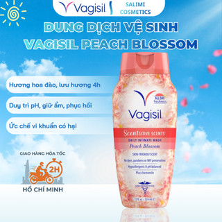 Gel Vệ Sinh Phụ Nữ Hương Hoa Đào Vagisil Beach Blossom, Dung Dịch Vệ Sinh Kiểm Soát Mùi Đến 24h