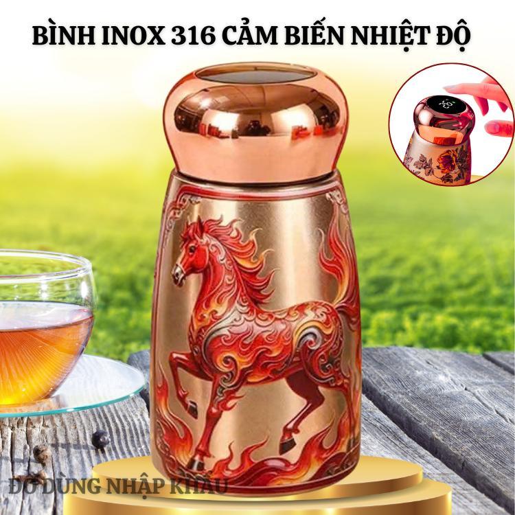 Bình siêu giũ nhiệt phong cách TRUNG HOA cảm biến nhiệt độ thông minh inox 316 dung tích 230ml
