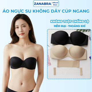 Combo 2 Áo Ngực Không Dây - Áo Lót Nữ Cúp Ngang Mút Mỏng, Không Gọng Mặc Đầm Hở Lưng ZANABRA A218
