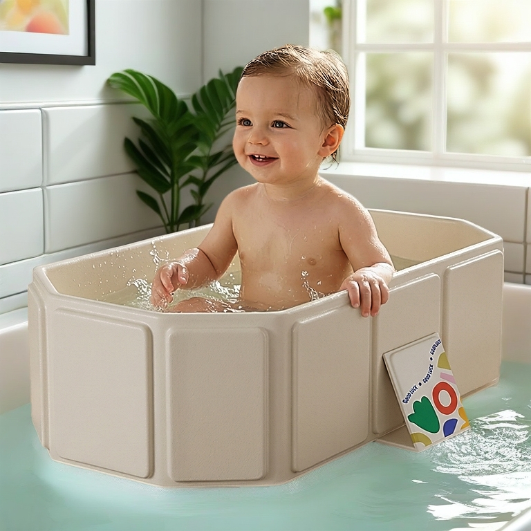 HỎA TỐC HCM - Bồn Tắm Cho Bé Nhựa PVC Gập Gọn Cho Bé Thiết Kế Dày Dặn An Toàn Cho Trẻ Sơ Sinh Tắm Không Cần Bơm Hơi