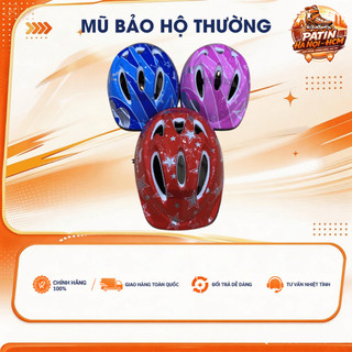 Mũ bảo hộ trẻ em loại thường cho bé dưới 38kg 3 màu xanh/đỏ/hồng