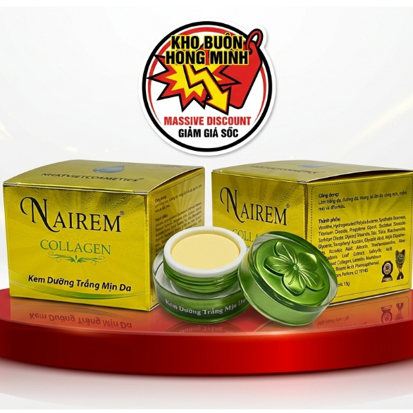 Kem Dưỡng Trắng Mịn Da Nairem, Ngừa Lão Hóa, Cấp Ẩm, Sáng Da 13g (Vàng)