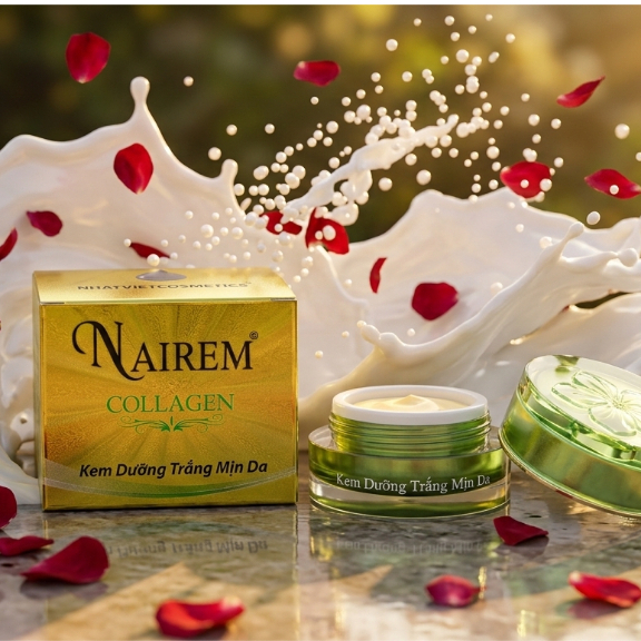 Kem Dưỡng Trắng Mịn Da Nairem, Ngừa Lão Hóa, Cấp Ẩm, Sáng Da 13g (Vàng)