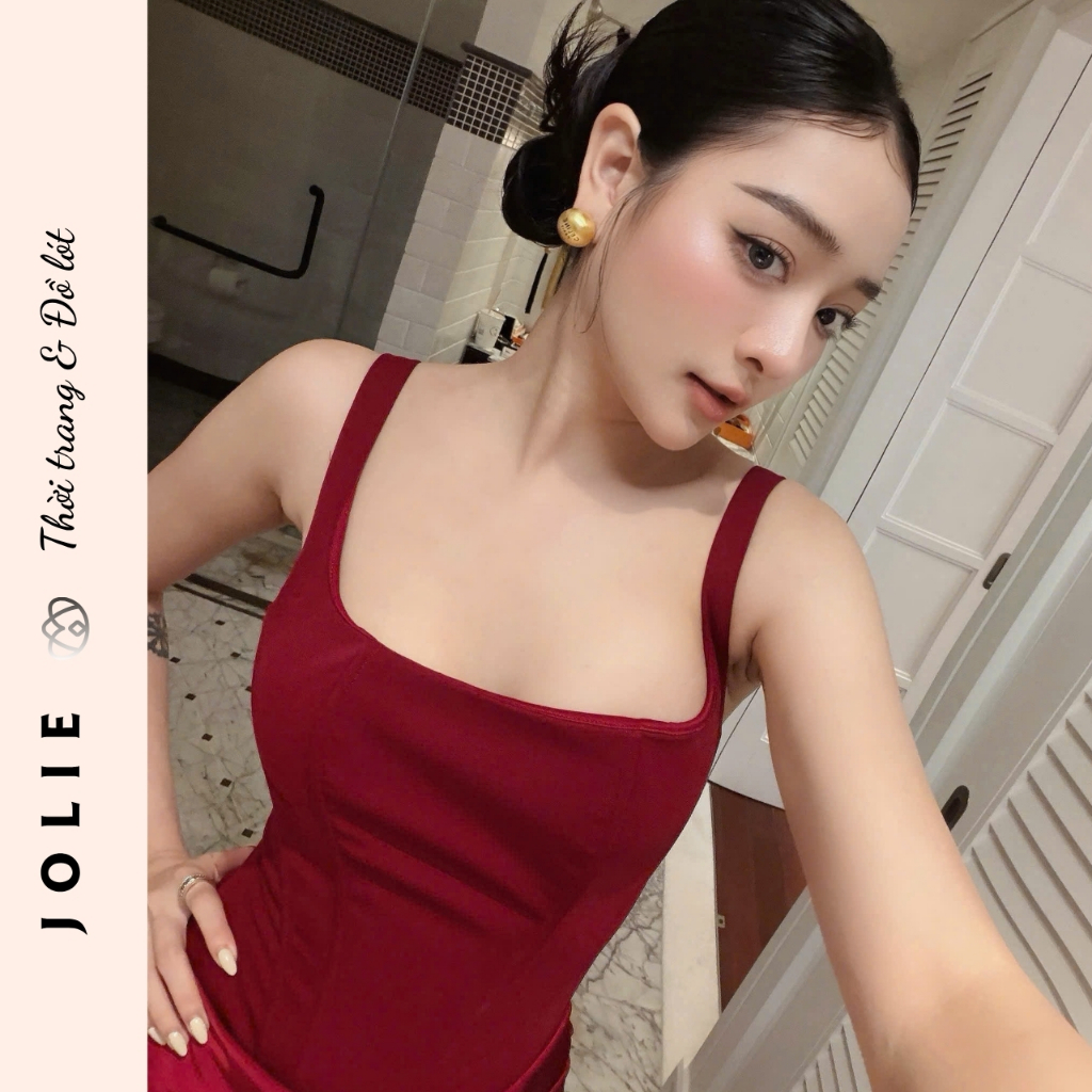Váy Hai Dây Dáng Corset Ôm Sát Phối Chân Váy Xếp Nếp Dự Tiệc Sang Trọng