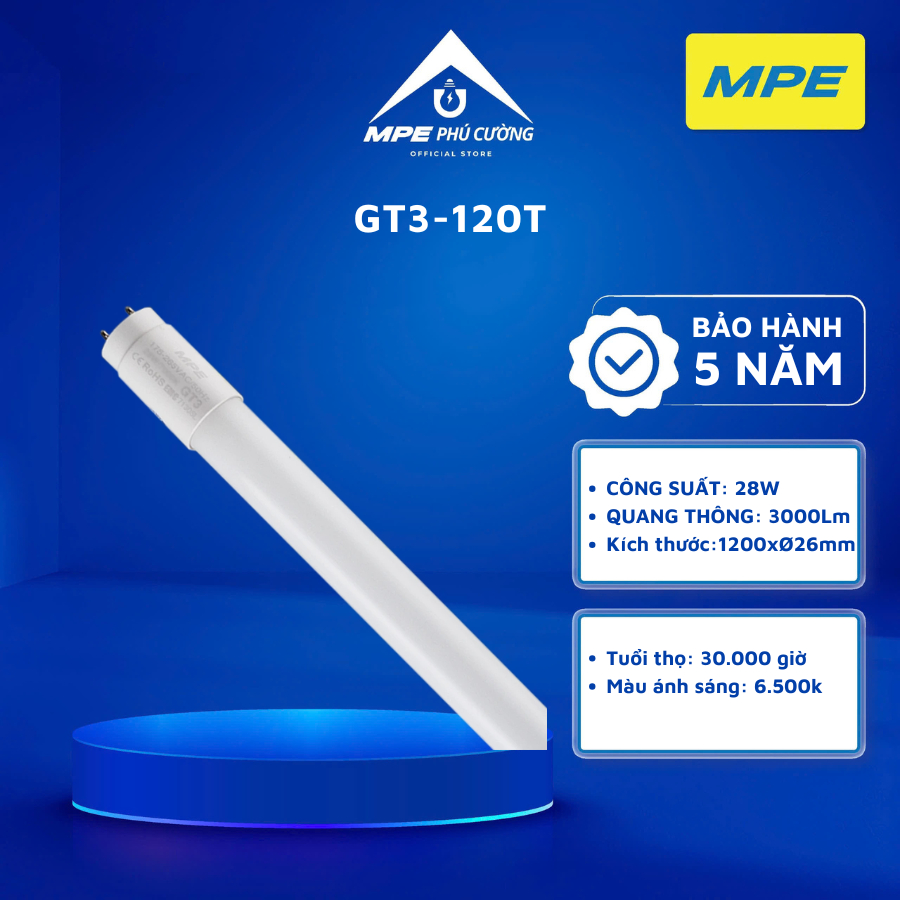 [HỎA TỐC] (5 NĂM BẢO HÀNH) (CHÍNH HÃNG) MPE - Đèn led tuýp thủy tinh và máng đèn không bao gồm bóng, bóng đèn tuýp