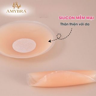 Miếng Dán Ti Silicon Trong Suốt,Hộp Dán Ti 5 Cặp Che Nhũ Hoa Sử Dụng Được Nhiều Lần AMYBRA H02-D306