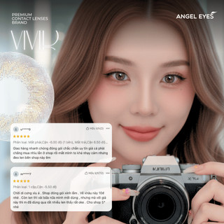 Lens nâu tự nhiên có độ cận 0-8 N’Rosa Vivid Brown cao cấp | Kính áp tròng cận màu nâu cho mắt thở