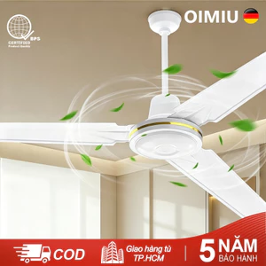 OIMIU Ba Cánh Quạt trần Có công tắc Ba tốc độ có thể điều chỉnh 75w 56 inch Gió thổi mạnh