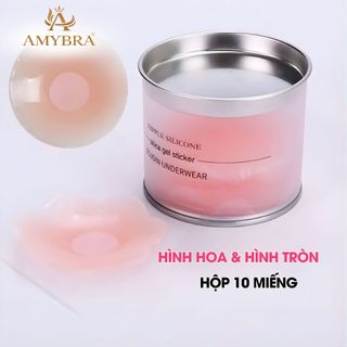 Miếng Dán Ti Silicon Trong Suốt,Hộp Dán Ti 5 Cặp Che Nhũ Hoa Sử Dụng Được Nhiều Lần AMYBRA H02-D306