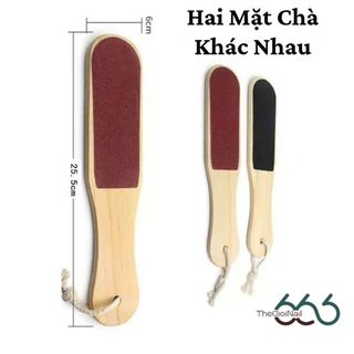 Cây Chà Gót Chân Cán Gỗ 2 Mặt Cao Cấp - Dụng Cụ Tẩy Tế Bào Chết Gót Chân Mềm Mịn Cho Spa Và Cá Nhân THEGIOINAIL666