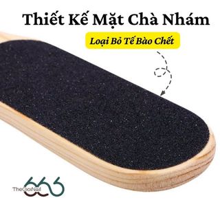 Cây Chà Gót Chân Cán Gỗ 2 Mặt Cao Cấp - Dụng Cụ Tẩy Tế Bào Chết Gót Chân Mềm Mịn Cho Spa Và Cá Nhân THEGIOINAIL666