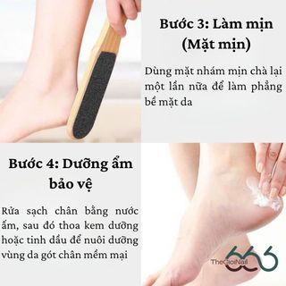 Cây Chà Gót Chân Cán Gỗ 2 Mặt Cao Cấp - Dụng Cụ Tẩy Tế Bào Chết Gót Chân Mềm Mịn Cho Spa Và Cá Nhân THEGIOINAIL666