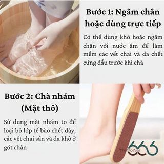 Cây Chà Gót Chân Cán Gỗ 2 Mặt Cao Cấp - Dụng Cụ Tẩy Tế Bào Chết Gót Chân Mềm Mịn Cho Spa Và Cá Nhân THEGIOINAIL666