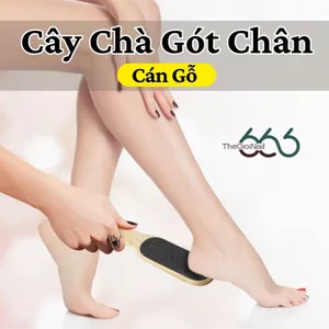 Cây Chà Gót Chân Cán Gỗ 2 Mặt Cao Cấp - Dụng Cụ Tẩy Tế Bào Chết Gót Chân Mềm Mịn Cho Spa Và Cá Nhân THEGIOINAIL666