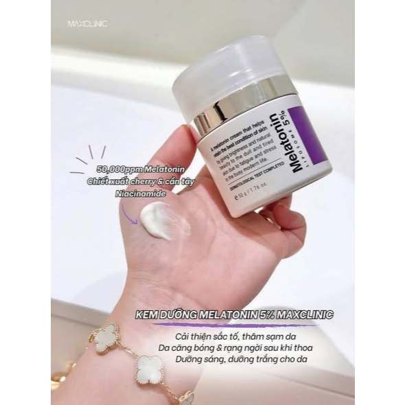 Kem Dưỡng Trắng Da Mờ Nám,Tàn Nhang, Chống Lão Hóa Maxclinic Time Return Melatonin Cream 50g-ThyLee