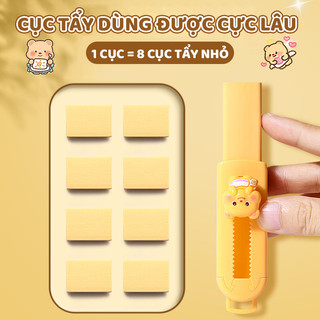 Tẩy Trượt Gấu Bơ Dễ Thương, Gôm Tẩy Kéo Không Bẩn Tay, Tẩy Học Sinh Nhỏ Gọn Sạch Nét Cho Học Sinh Sinh Viên