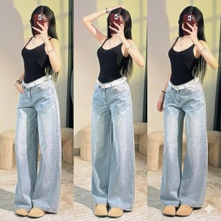 Quần Jean Nữ ống SIÊU RỘNG cạp cao Avo Avocado Phong Cách Hàn Quốc TÔN DÁNG chất bò mềm denim đầy đủ size