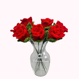 (Set Nguyên Liệu) Hoa Kẽm Nhung, Hoa Hồng Nhung Đỏ Handmade Velours – Quà Tặng Lãng Mạn Cao Cấp