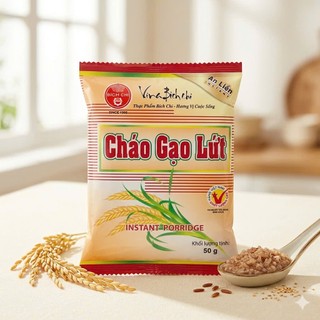 Cháo Gạo lứt bích chi bữa sáng nhanh gọn tiện lợi gói 50g