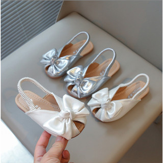 MỚI FORM NHỎ TĂNG SIZE Sz 21-35 Dép Sandal Giày Búp Bê Hở Mũi Đính Nơ Quai Chun Đế Dẻo Mềm Êm Chân Cho Bé Gái K169