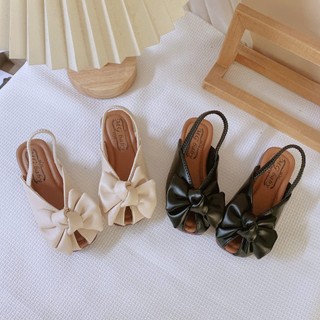 MỚI FORM NHỎ TĂNG SIZE Sz 21-35 Dép Sandal Giày Búp Bê Hở Mũi Đính Nơ Quai Chun Đế Dẻo Mềm Êm Chân Cho Bé Gái K169