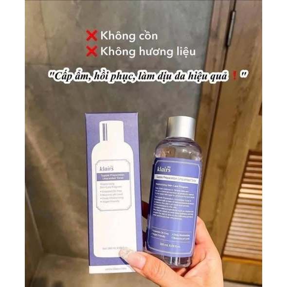 Nước Hoa Hồng Không Mùi Dưỡng Ẩm & Làm Mềm Dear, Klairs Supple Preparation Unscented Guardian 180Ml-Thylee