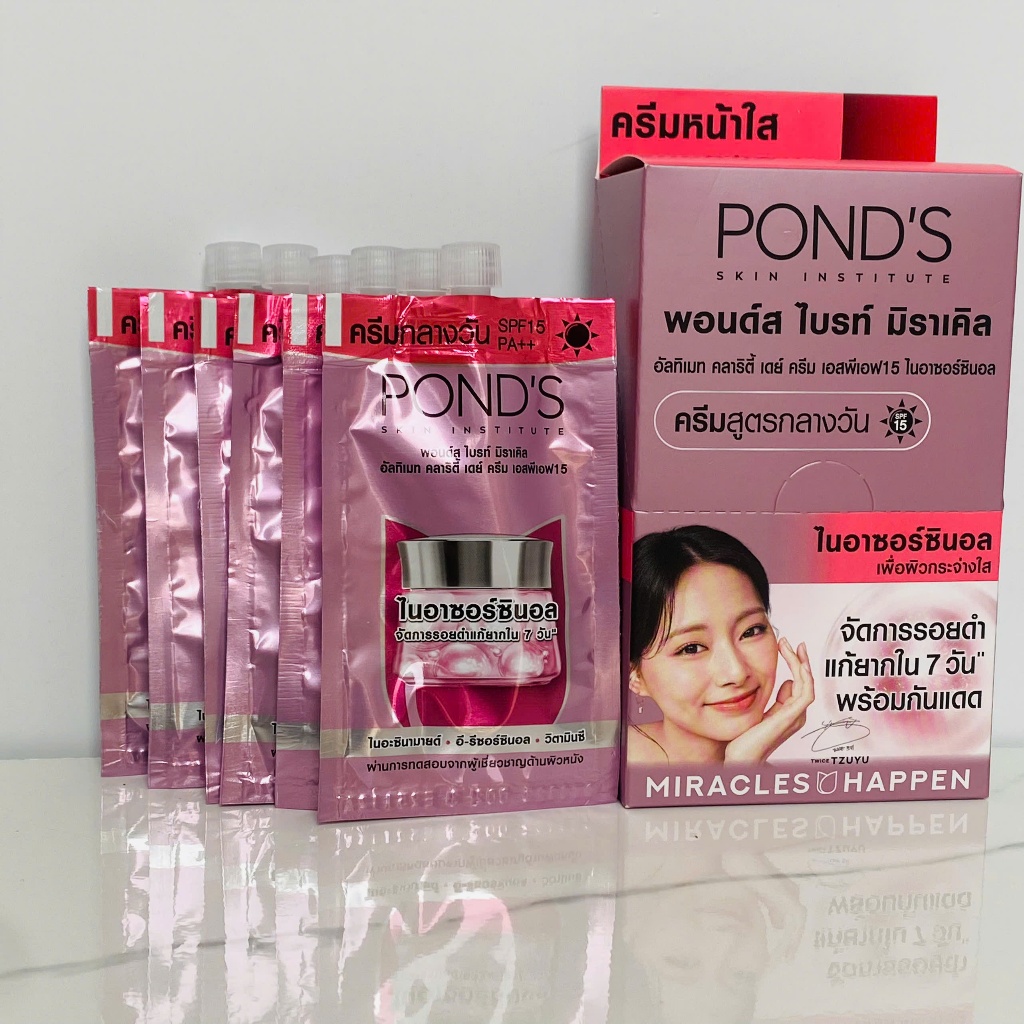 Hộp 6 Gói Kem Dưỡng Trắng Da POND’S Thái Lan – Hỗ Trợ Mờ Thâm, Sáng Da 7 Ngày, Có SPF15, Tiện Lợi Giá Rẻ
