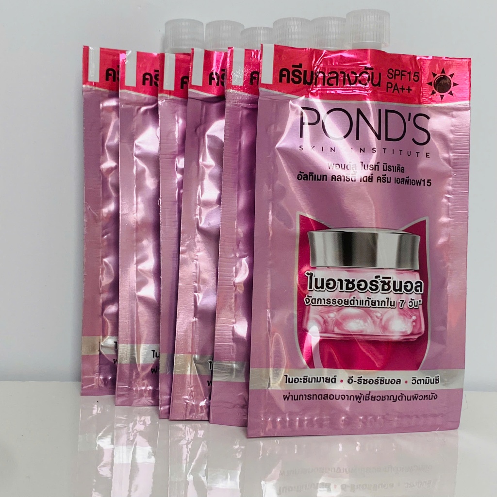 Hộp 6 Gói Kem Dưỡng Trắng Da POND’S Thái Lan – Hỗ Trợ Mờ Thâm, Sáng Da 7 Ngày, Có SPF15, Tiện Lợi Giá Rẻ