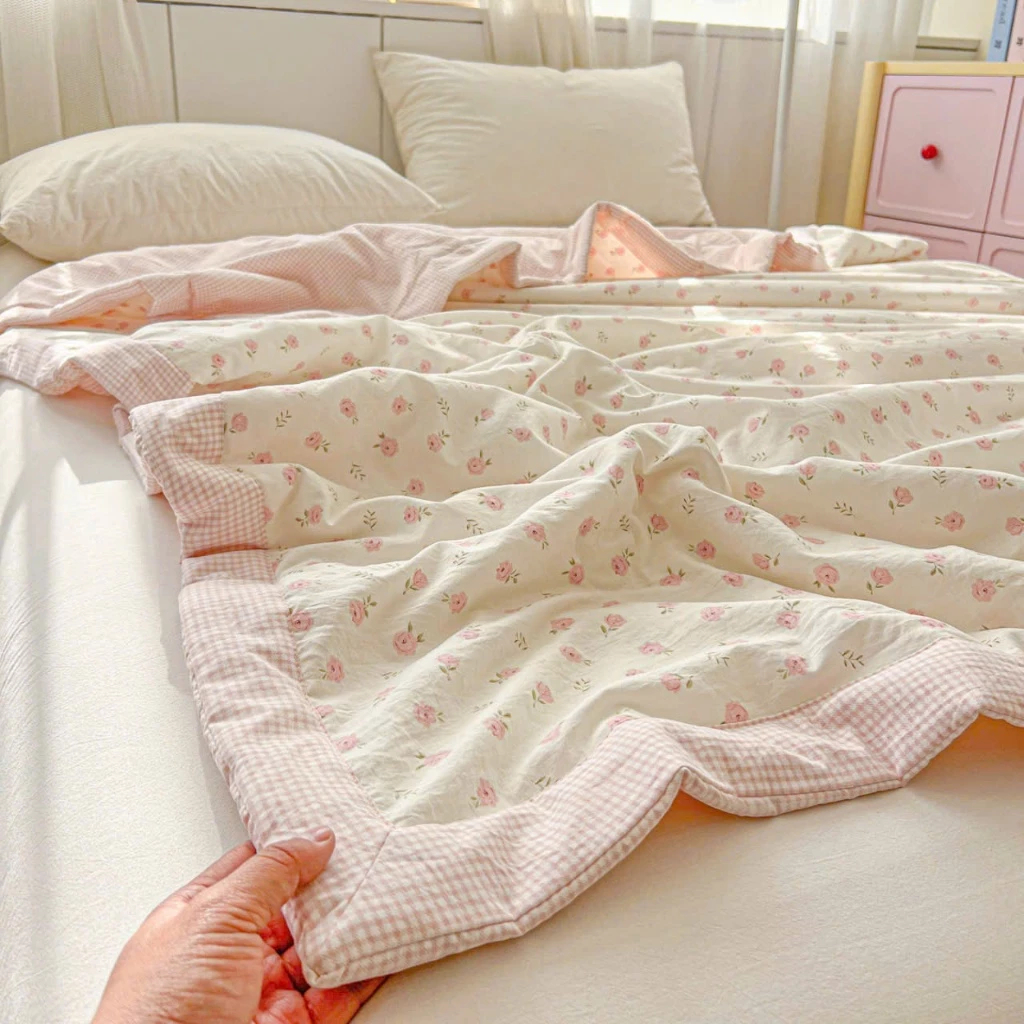 Chăn đũi viền kẻ thun lạnh cao cấp 2026 mềm mịn thoáng mát chăn hè sang trọng 2mx2m3